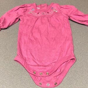 Purple Embroidered Kids One Piece